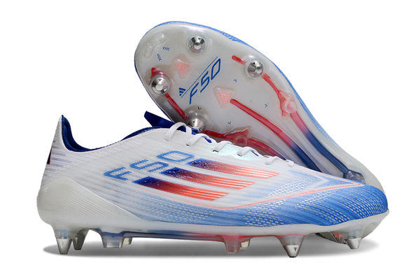Chuteira Adidas F50.1 SG - Branco e Azul - Estoque