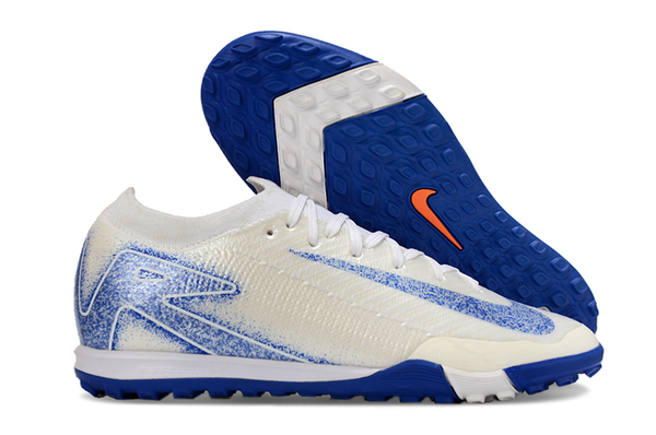 Chuteira Nike Mercurial Vapor 16 Elite TF  - Branca e Azul - Estoque