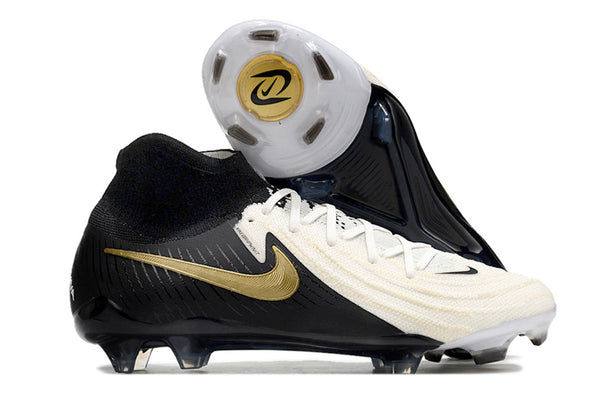 Chuteira Campo Nike Phantom (FG) - Branco/Preto - Botinha- Estoque
