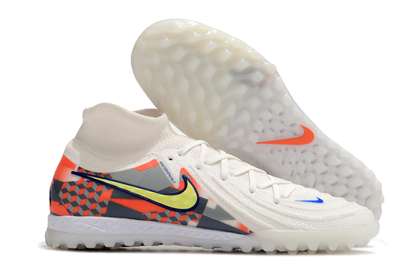 Chuteira Society Nike React Phantom (TF) - Branco/Colorido - Estoque